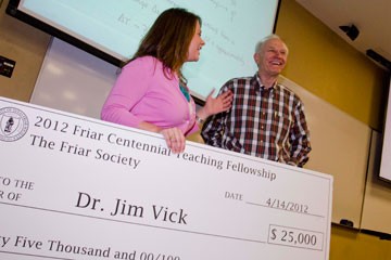 Jim Vick Receives Prestigious Friar Fellowship for Top Notch Teaching